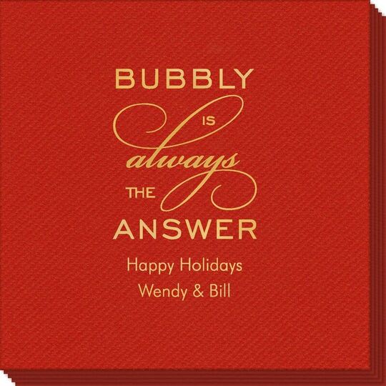 Bubbly is the Answer Linen Like Napkins